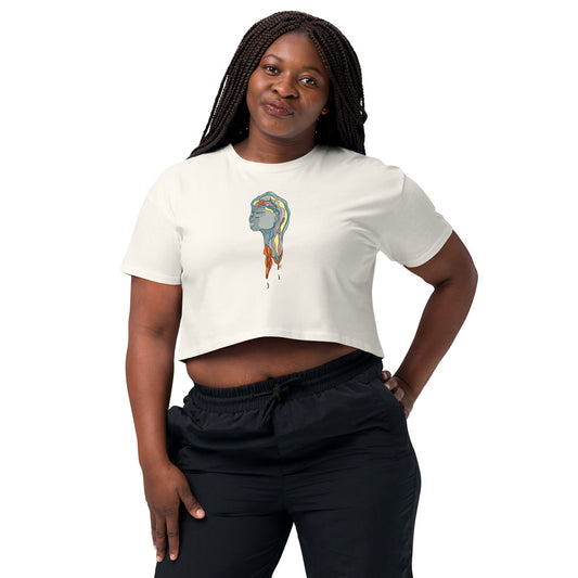 Turquoise Mermaid Head - Crop Top
