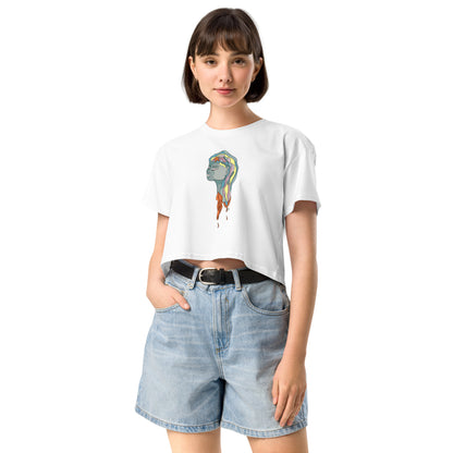 Turquoise Mermaid Head - Crop Top